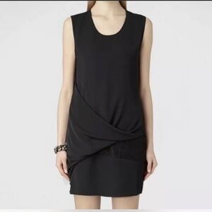 All Saints Black Safia Twisted Front Dress RTM